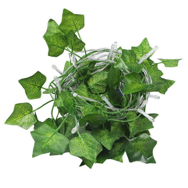 image-Leaf Rattan Light String - Green Vine 2m 20LED