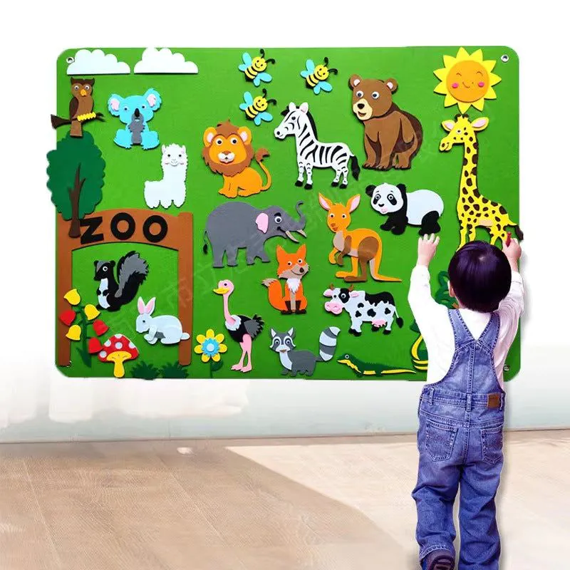 image-Montessori Space Learning Story Book Mat 103x75cm Felt Interactive