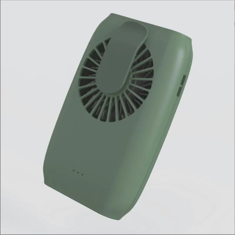 image-USB Rechargeable Handheld Fan - Green Hanging Neck