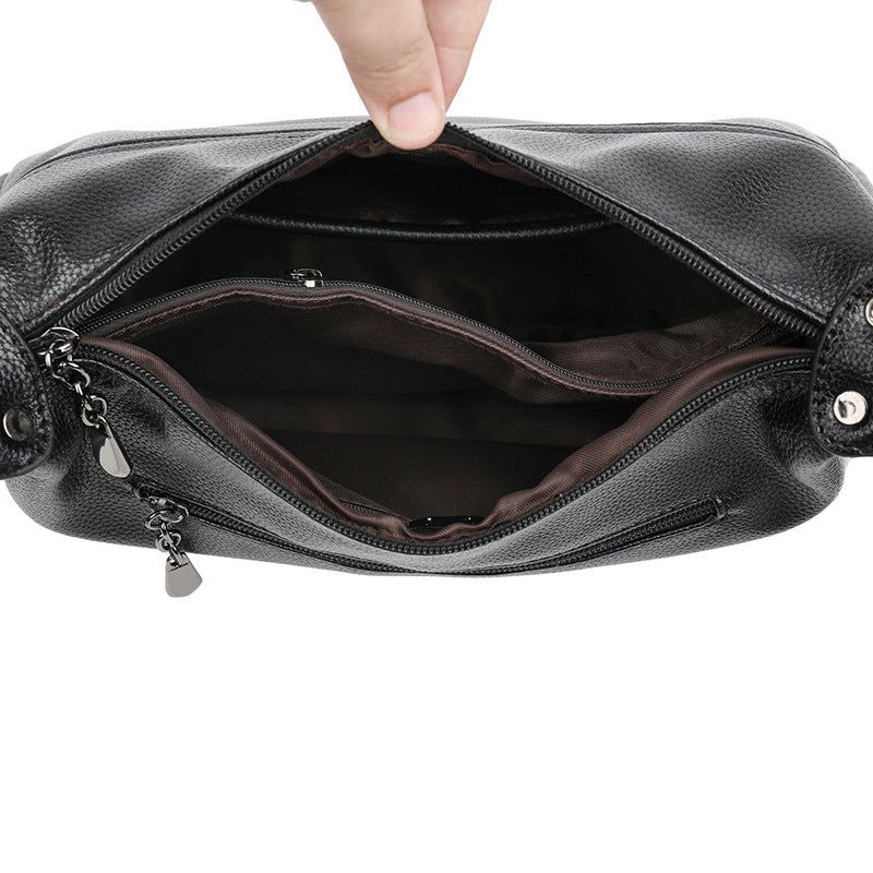 image-Beauty Bird Shoulder Bag - Black PU Dumpling Style