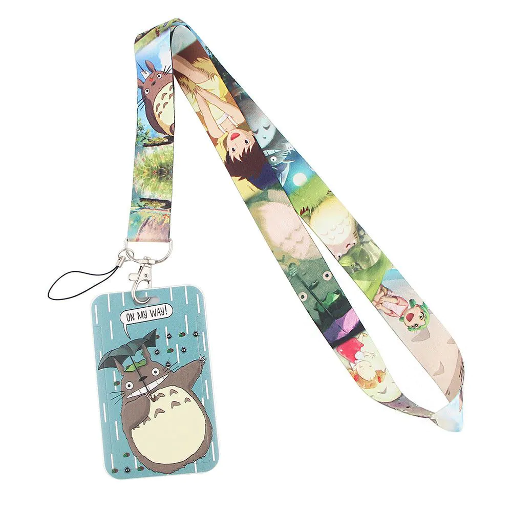 image-Cat Cartoon Lanyard Card Holder - Polyester Hard Shell
