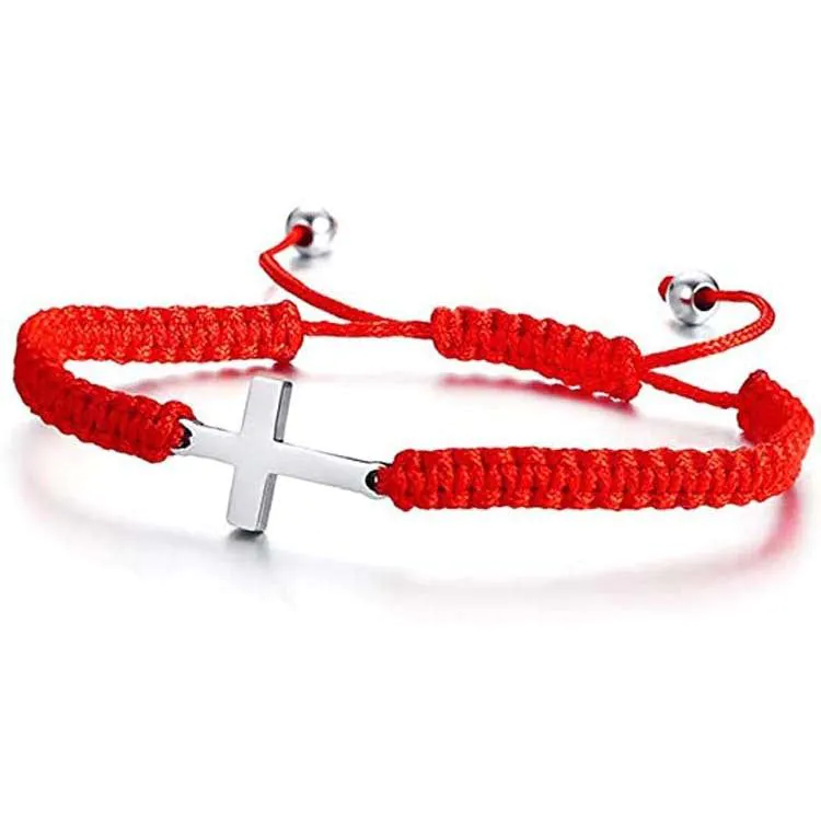 image-Stainless Steel Cross Bracelet Adjustable