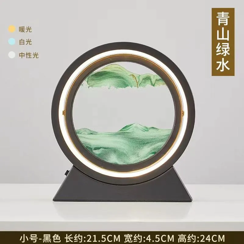image-Creative Quicksand Table Lamp - 10" Silver Night Light