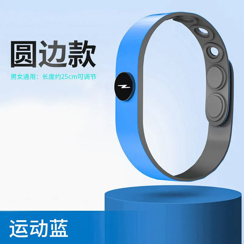 image-Silicone Anti-Static Bracelet - Blue Negative Ion