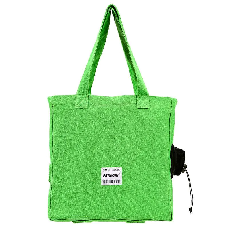 image-Pet Carrier Backpack - Canvas Breathable Large Capacity Green