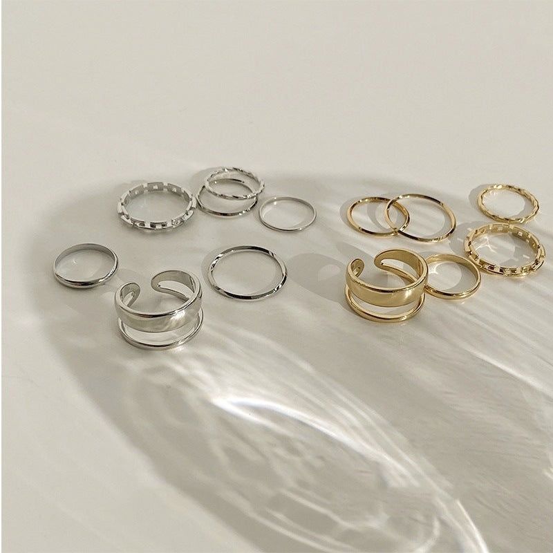 image-Seven Piece Knuckle Ring Set Open