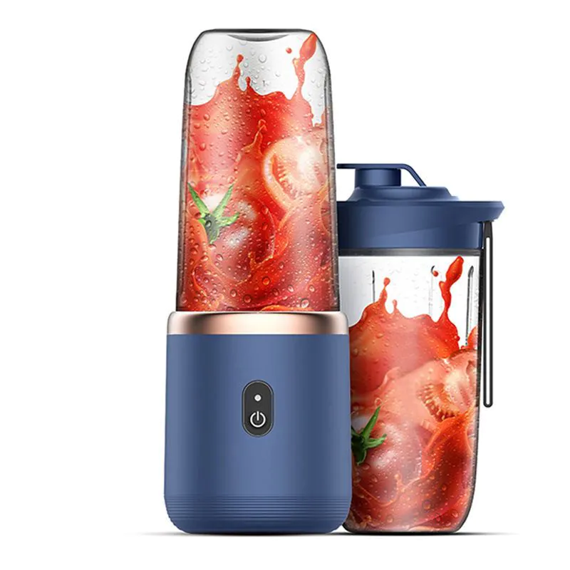 image-Portable Rechargeable Juicer Cup - Blue 6 Blade
