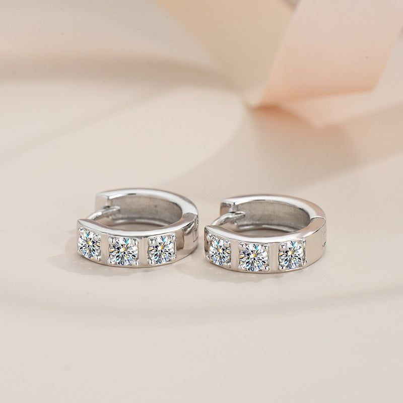 image-Sterling Silver S925 Moissanite Earrings