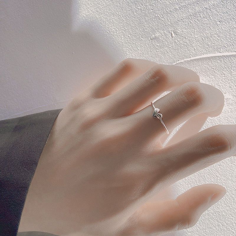 image-S925 Sterling Silver Love Ring - Open 
