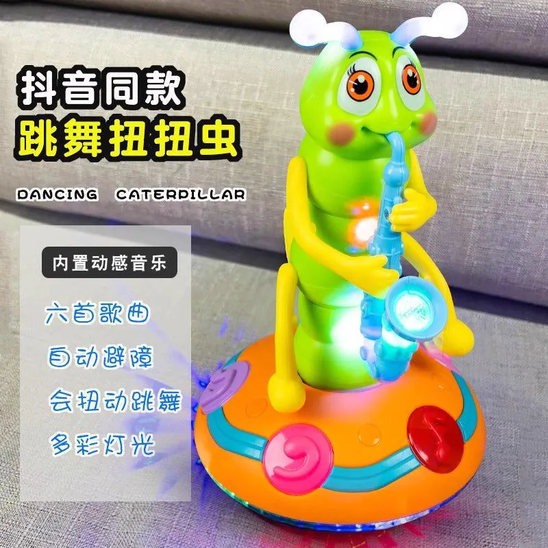 image-Electric Twisting Caterpillar Toy - Singing Dancing Light-Up