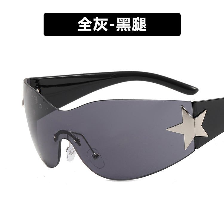 image-Frameless Aviator Sunglasses - Star Design