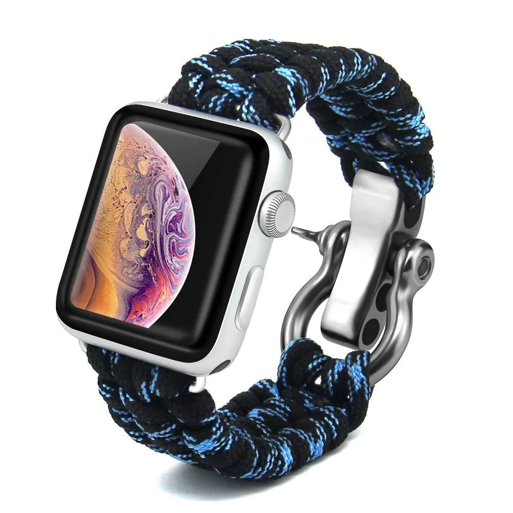 image-Apple Watch 7 Nylon Braided Strap - Camouflage Black 