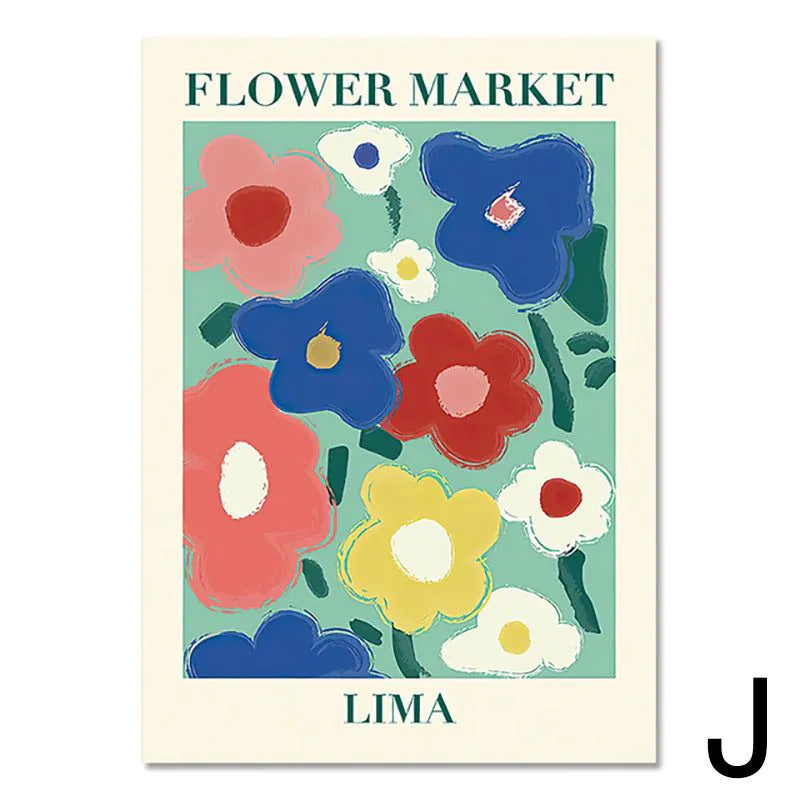 image-Canvas Flower Painting Triptych - Modern 60x90cm