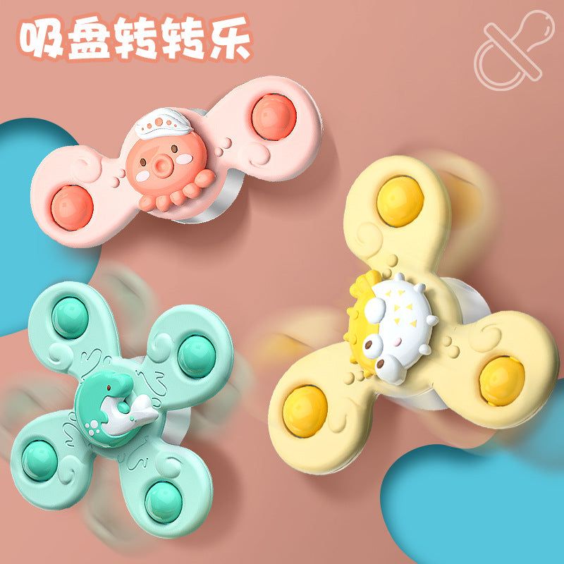 image-Bubble Spin Suction Cup Bath Toy Set - 3pc for Babies