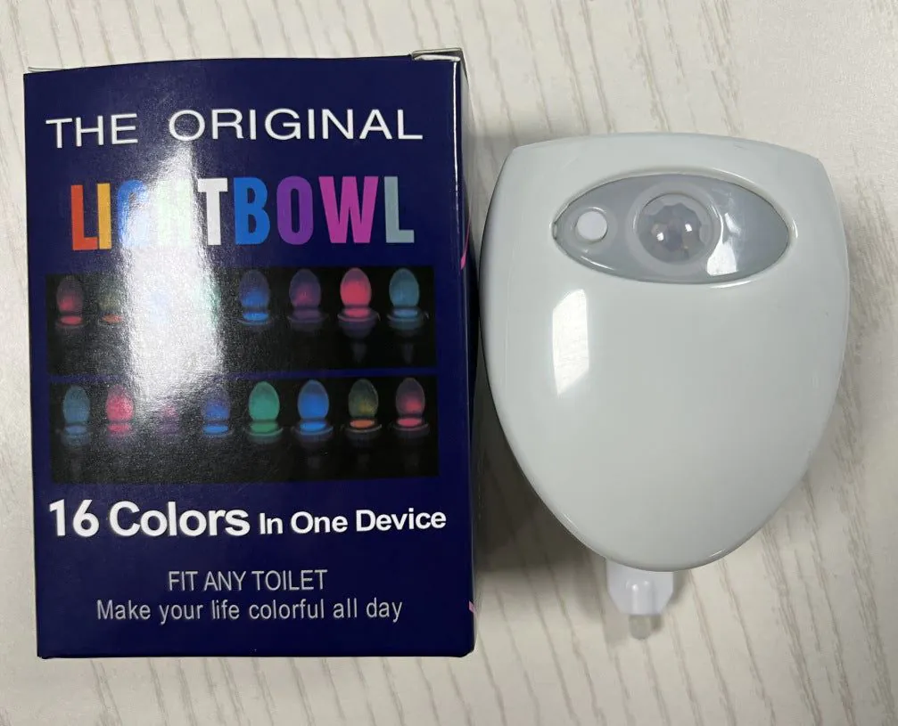 image-Toilet Light Sensor - 8 LED Colors Battery Powered