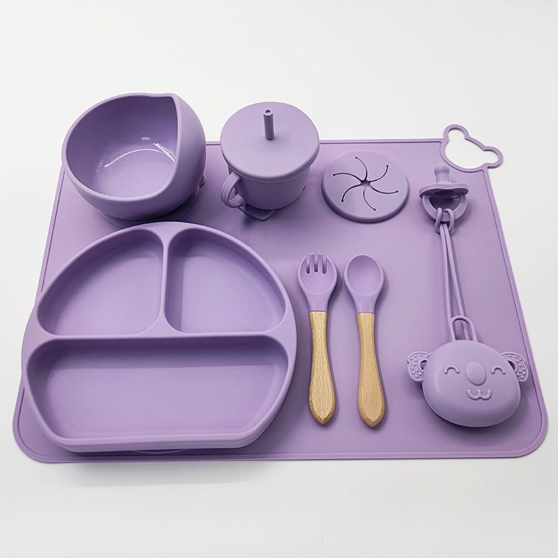 image-Baby Silicone Feeding Set - Fork Spoon & Placemat