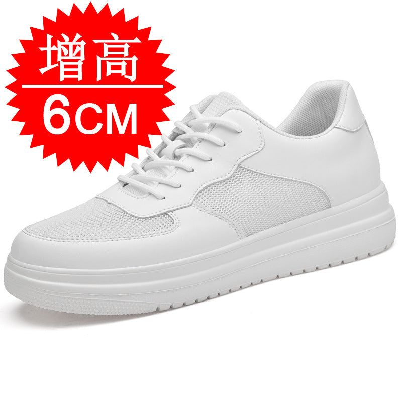 image-Men's White Height Increasing Sneakers 10cm