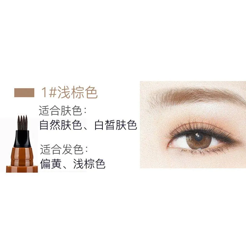 image-Four-Pronged Eyebrow Pencil - Natural Black Waterproof 