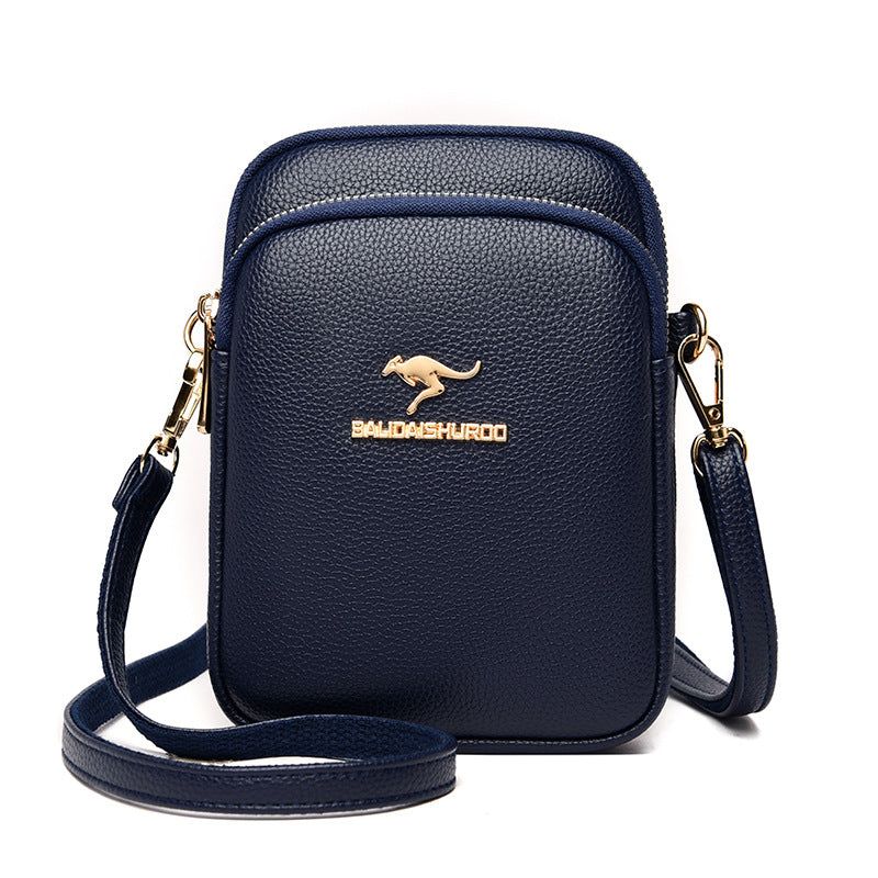 image-Women's PU Shoulder Bag - Lychee Pattern Square 