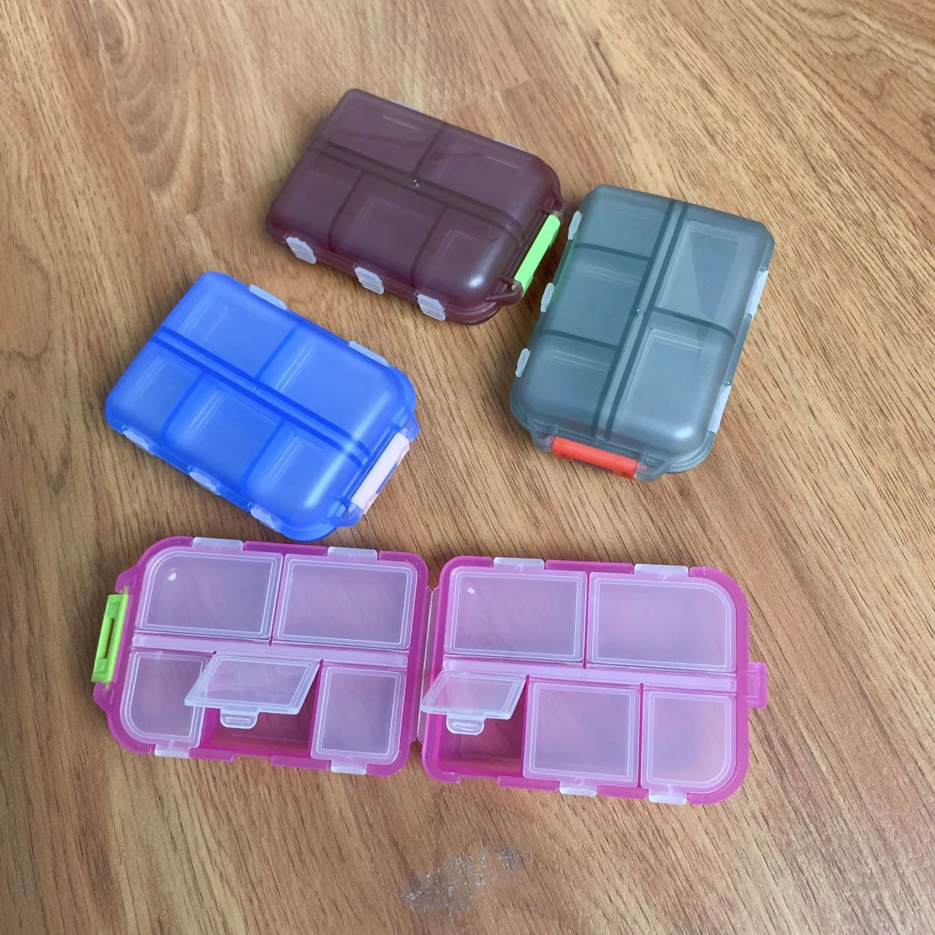 image-10-Grid Pill Box Storage - Blue Portable