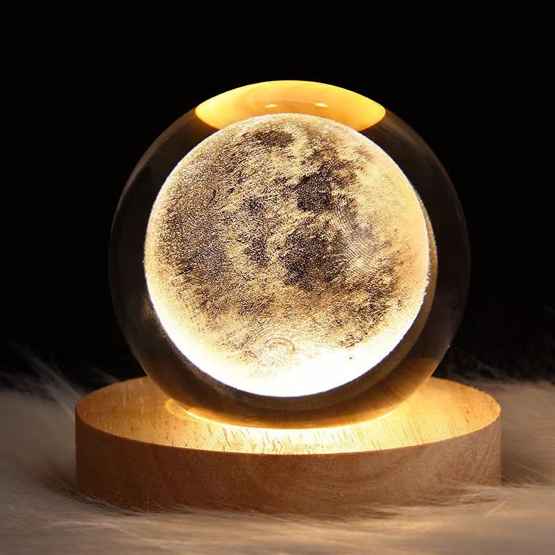 image-Crystal Ball Night Light - Moon Romantic Bedside Lamp