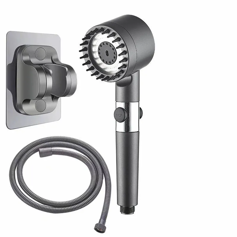 image-Shower Head Set with Handheld Bracket - Gray ABS