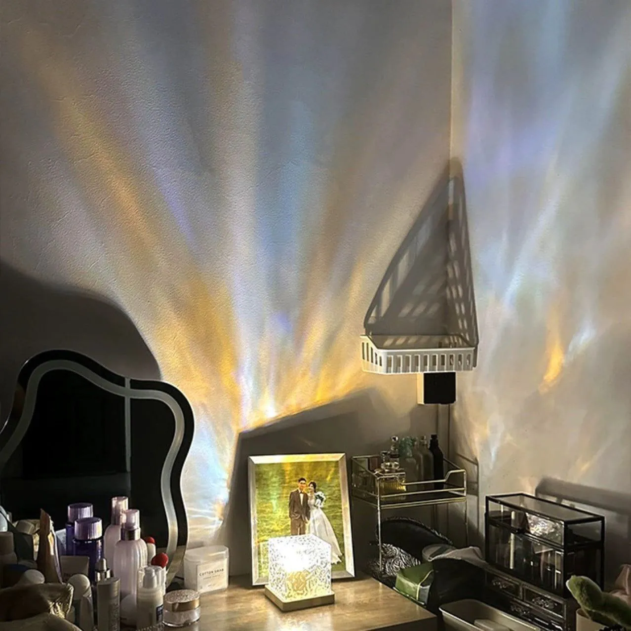 image-Square Water Ripple Lamp Night Light - 16 Color Dynamic App Control, USB