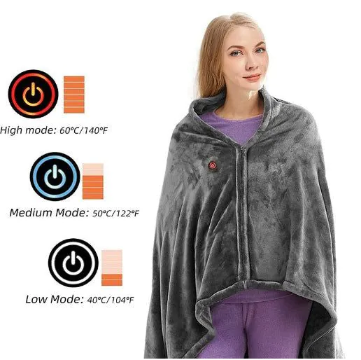 image-Electric Blanket USB Flannel - Graphite Gray