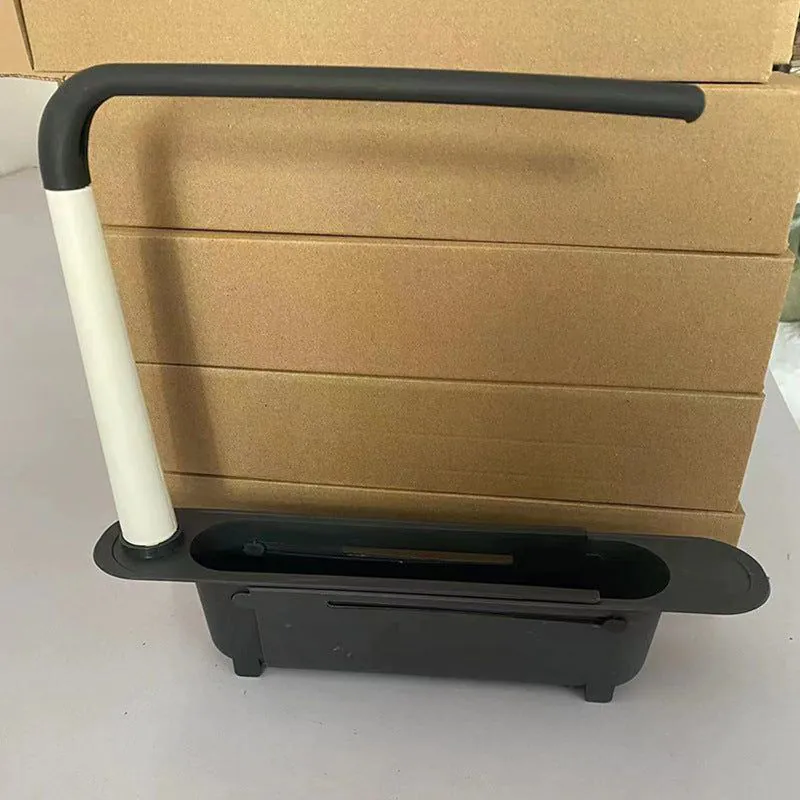 image-Sink Retractable Shelf Drain Basket Filter Dishwashing Rack