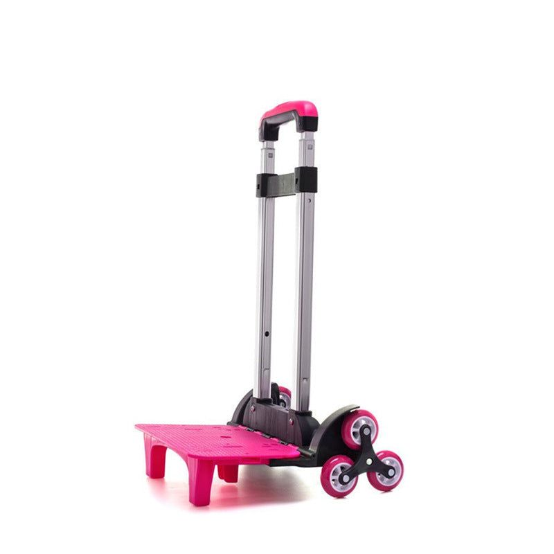 image-Aluminum Folding Backpack Trolley - 3-Wheel Stair Climbing