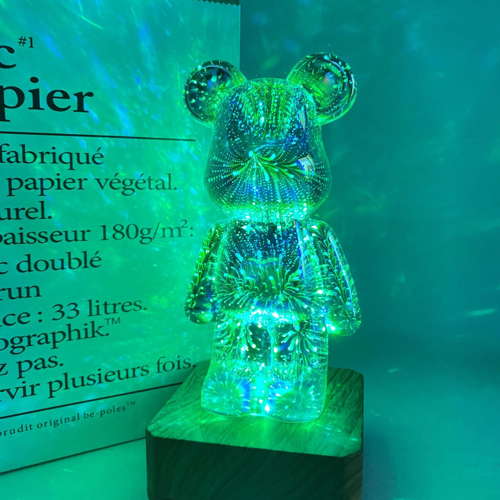 image-3D Fireworks Bear Night Light - Colorful USB Lamp