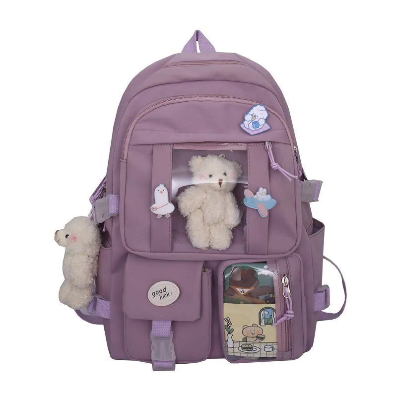 image-Ins wind large-capacity backpack Harajuku cartoon