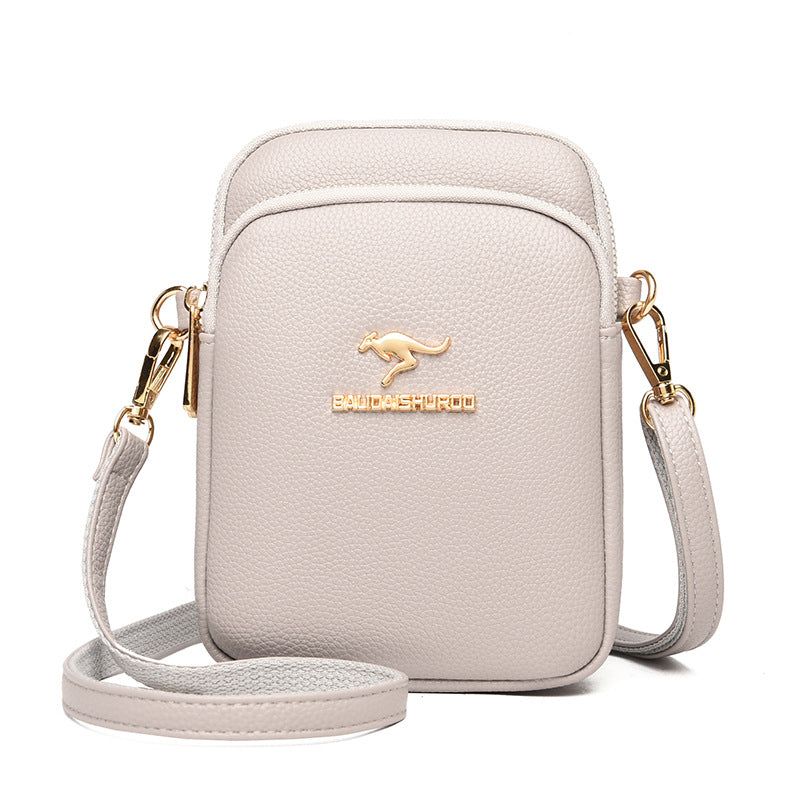 image-Women's PU Shoulder Bag - Lychee Pattern Square 
