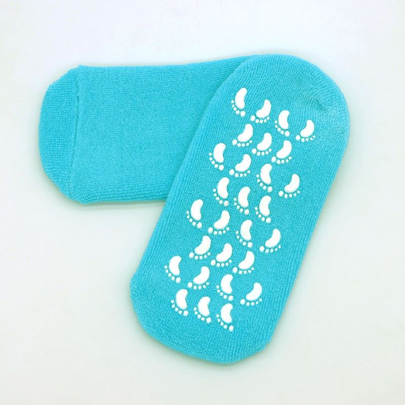image-Cotton Gel Socks - Light Green Moisturizing