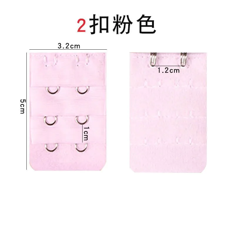 image-Pink Cotton Bra Extender - 3 Buckles 4 Hooks