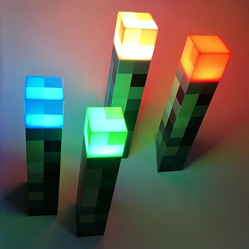 image-Minecraft Diamond Ore Lamp - Color Changing Night Light