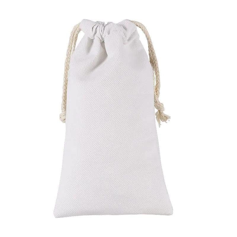 image-Canvas Drawstring Bags - Cotton Linen Storage 33x45cm