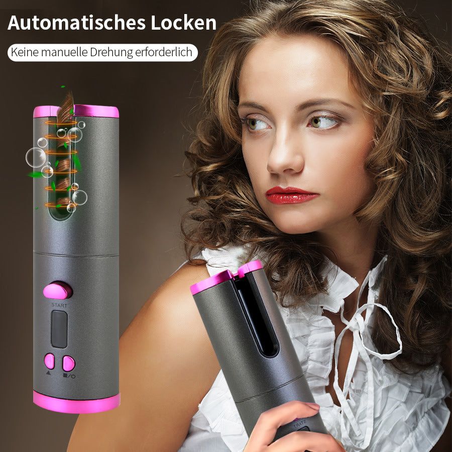 image-Cordless Curling Iron - LCD Wireless Charging 5000mAh