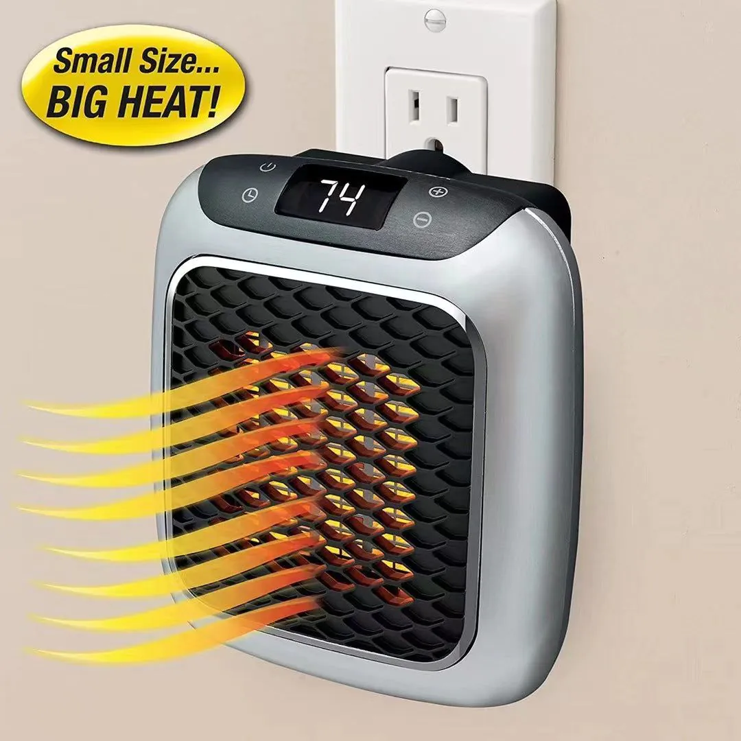 image-Compact Blue Wall-Mounted Heater - 200W Mini Heater 