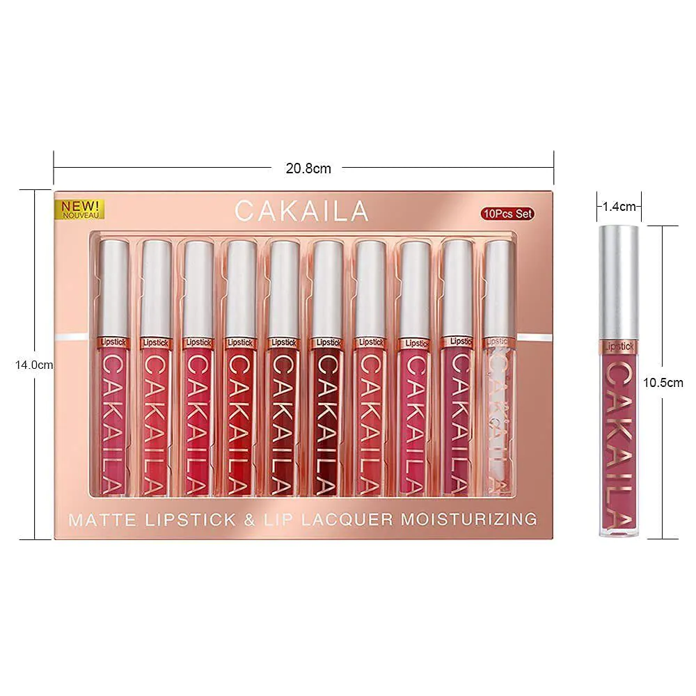 image-CAKAILA Waterproof Lip Gloss 10-Pack