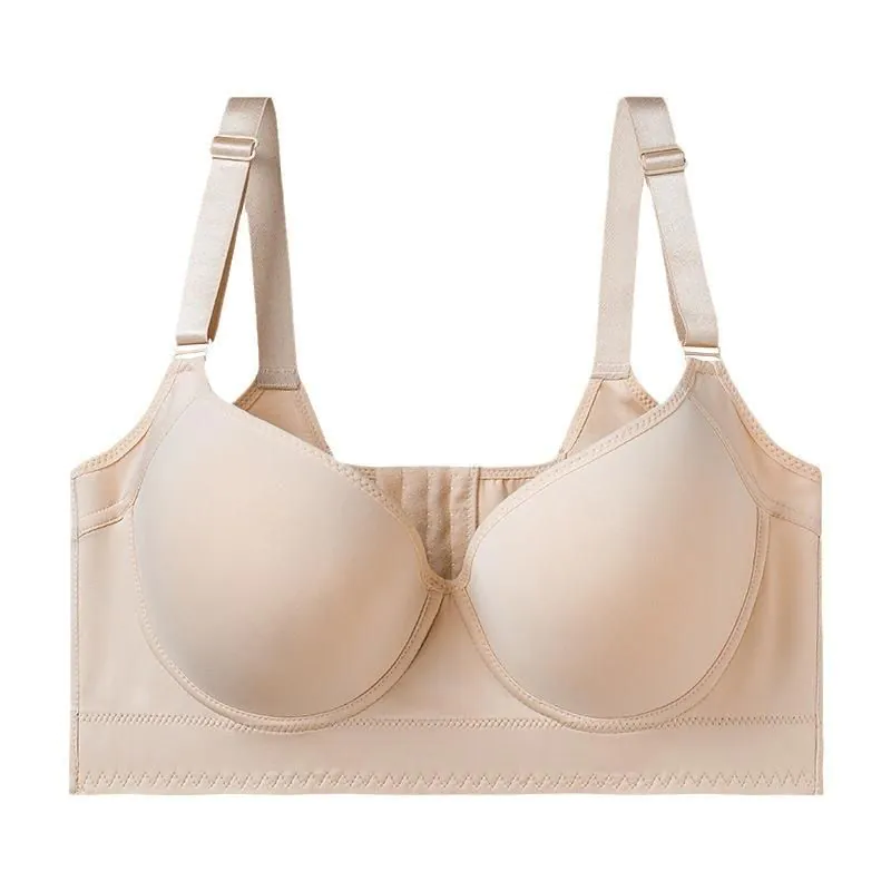image-Sexy Push-Up Bra, Large Size Anti-Sagging Underwire Deep V