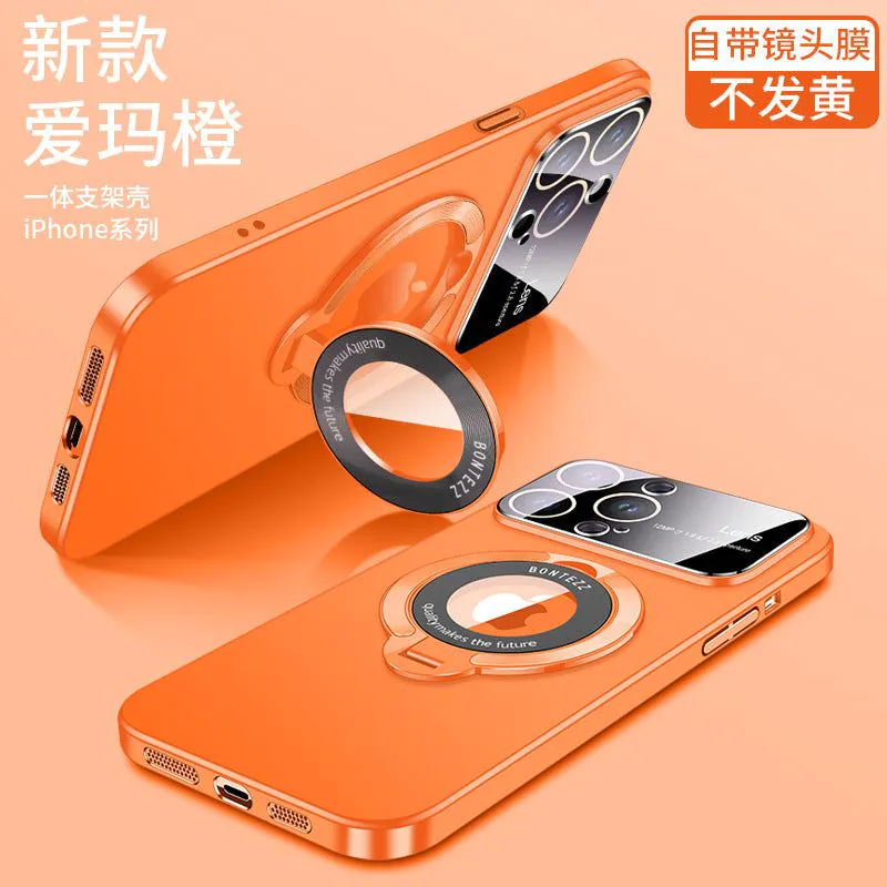 image-iPhone 14 Magnetic Bracket Case - Maroon Anti-Fingerprint