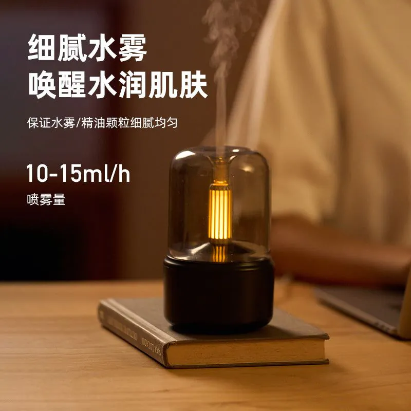 image-2022 Candlelight Aromatherapy Humidifier USB Desktop