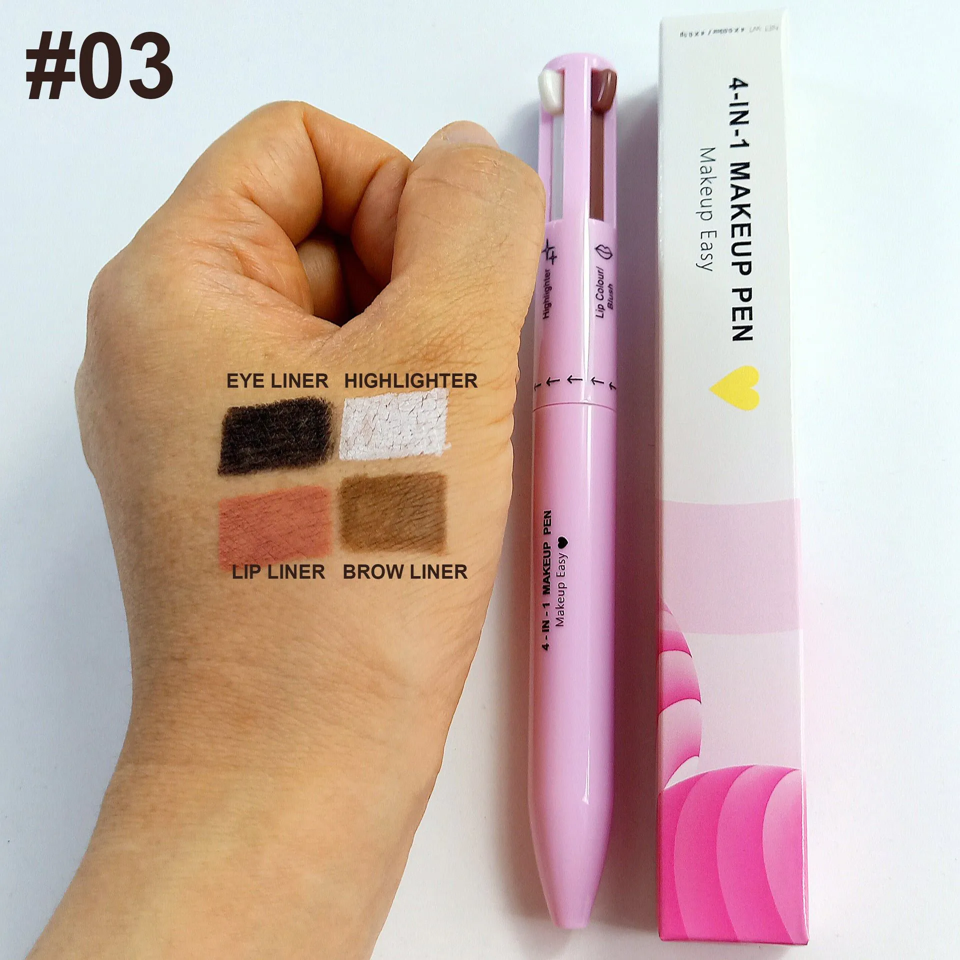 image-4 in 1 Makeup Pen - Black Eyeliner Eyebrow