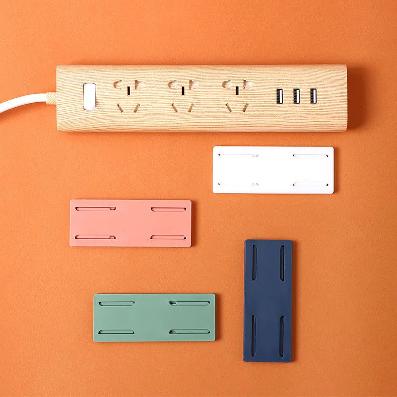 image-Orange Wall-Free Socket Plug-In Storage Rack 6-Pack