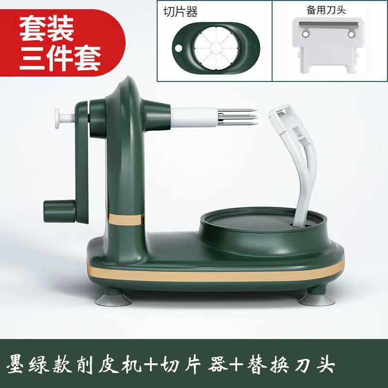 image-Hand Crank Apple Peeler - Light Green