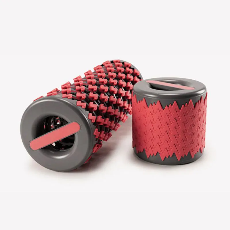 image-Retractable Adjustable Yoga Foam Roller - Blue Portable Massage