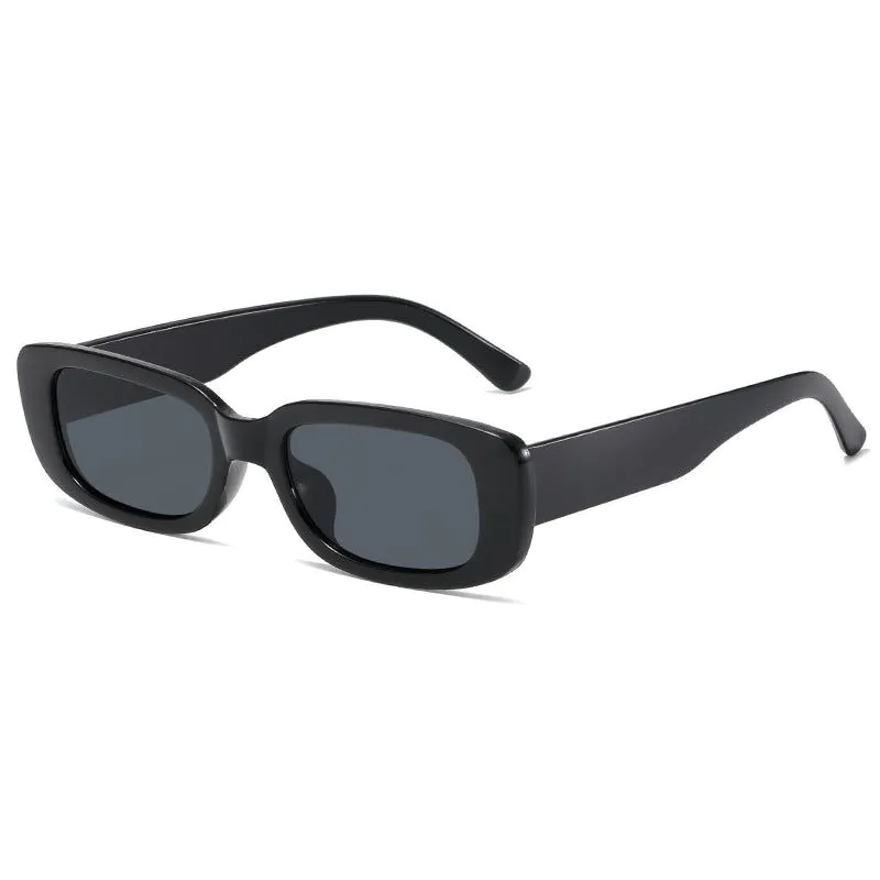 image-Small Square Frame Sunglasses - Retro UV Protection