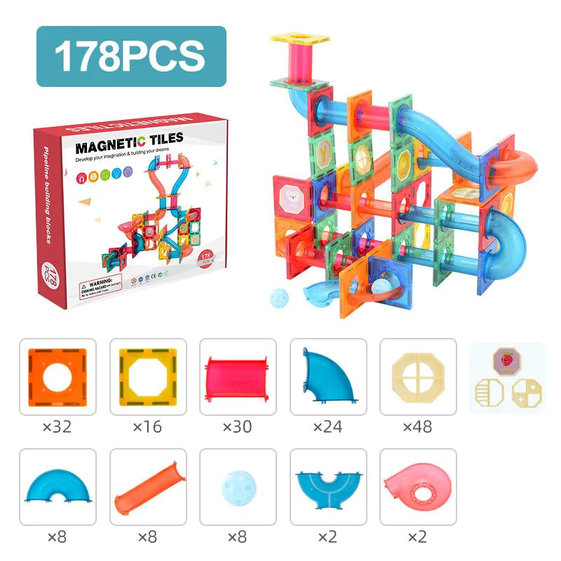 image-Color Window Pipe Magnetic Building Blocks 178pcs