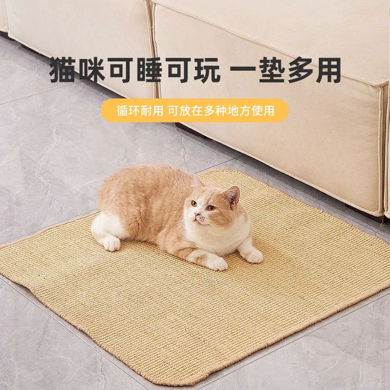image-Sisal Cat Scratch Mat 75cm - Anti-Scratch Pet Pad